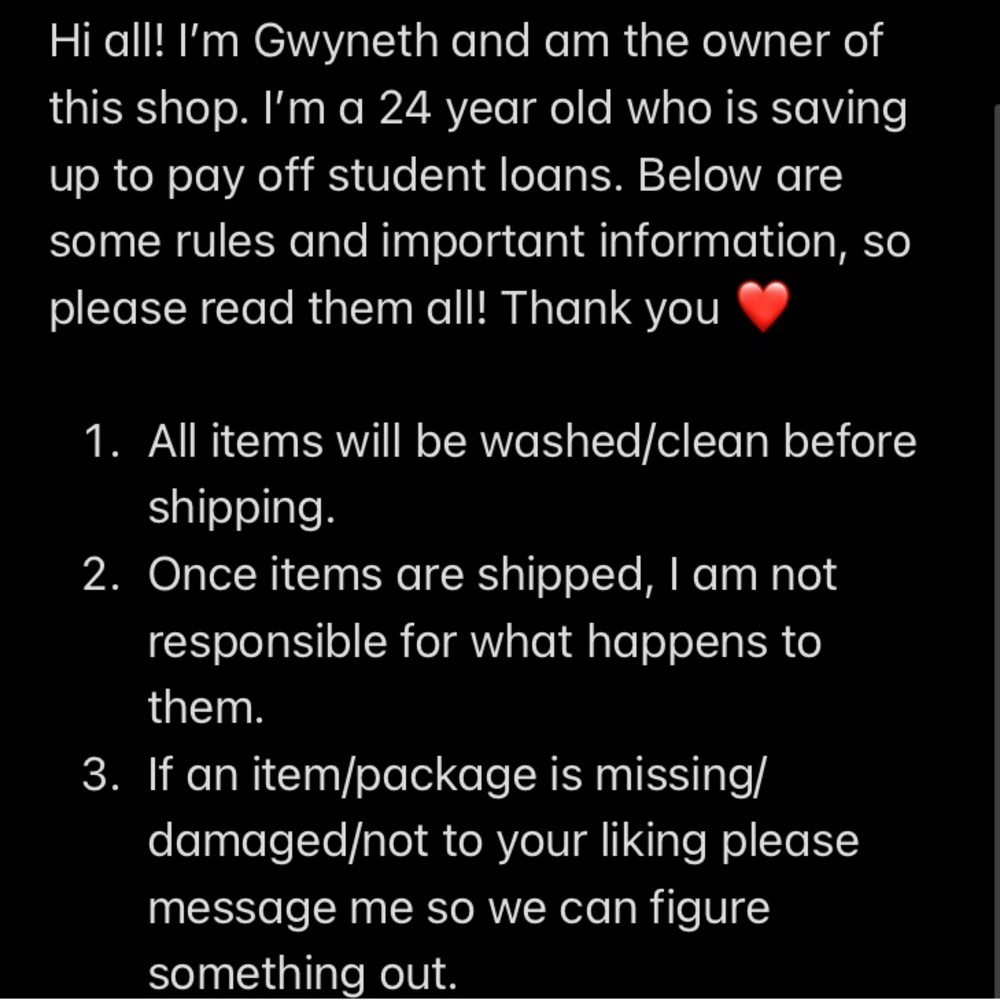 Shop Policies
